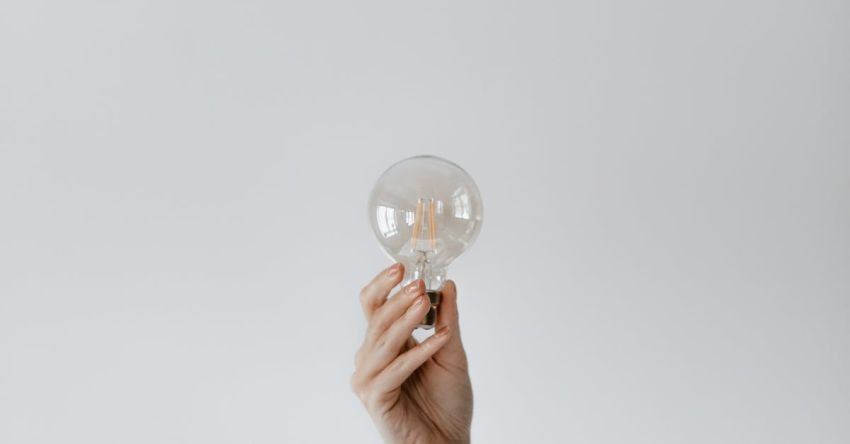 Smart Lighting - Anonymous female showing light bulb